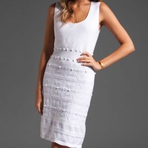 MILLY Bahia Jacquard White Knit Dress Small